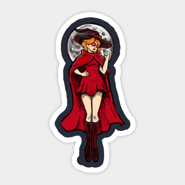 Red Witch Sticker by Newtegan